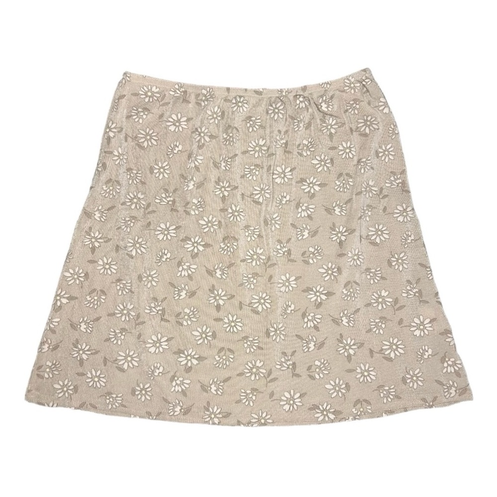 Vintage 90’s Express Tricot Light Beige Daisy Mini Skirt Size Small